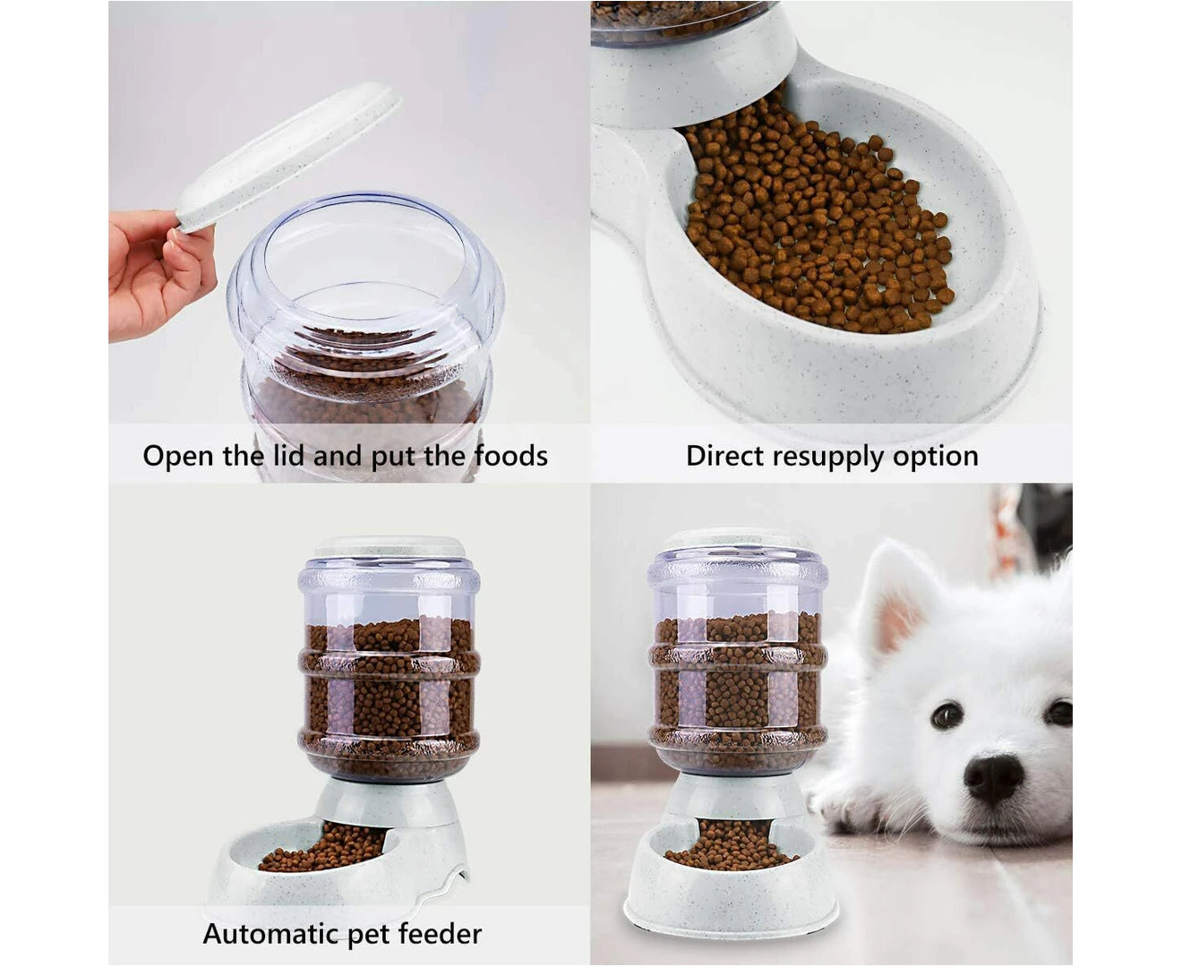 2 X 3.8L Pet Water Food Feeder Dog Cat Puppy Dispenser Feeder Bowl Bottle Automatic