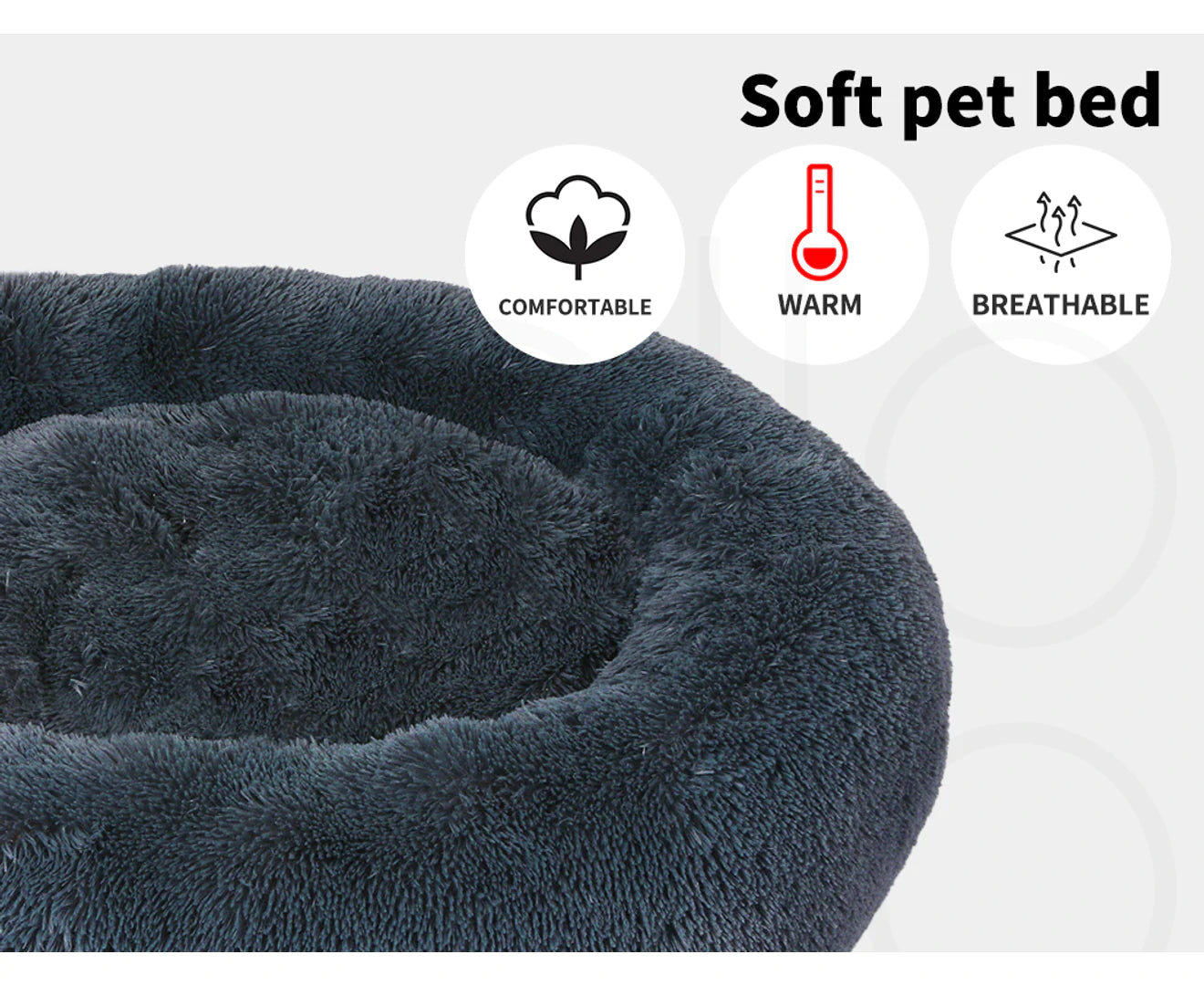 Pet Bed Dog Beds Mattress Bedding Cat Pad Mat Cushion Winter S Dark Grey