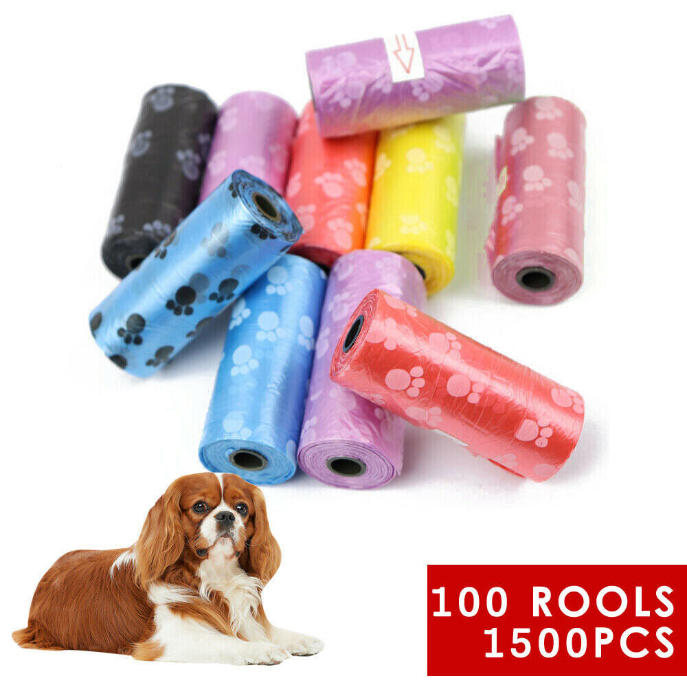 1500PCS Rolls Biodegradable Dog Poo Bag Pet Waste Poop Pick up Garbage Bags