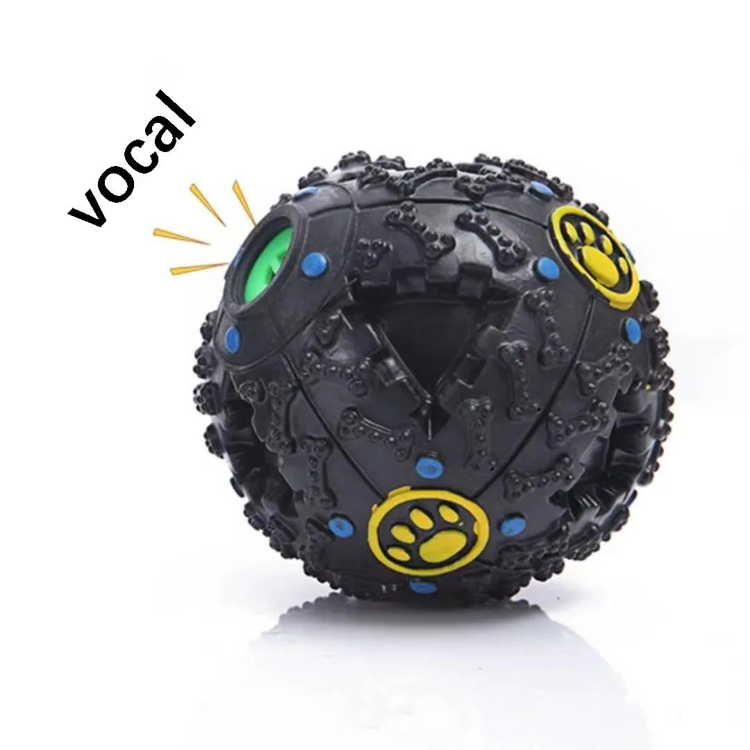 Dog Teething And Chewing Boredom Relief Dog Toys Sound-emitting Pet Toys Ball Puppy Boredom Puzzle Training Toys Leaky Food Ball