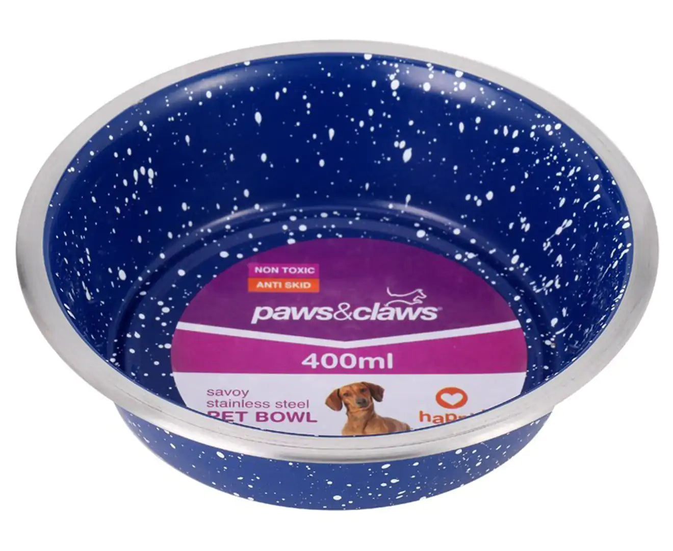 2 X Savoy 400Ml Stainless Steel Pet Bowl - Randomly Selected