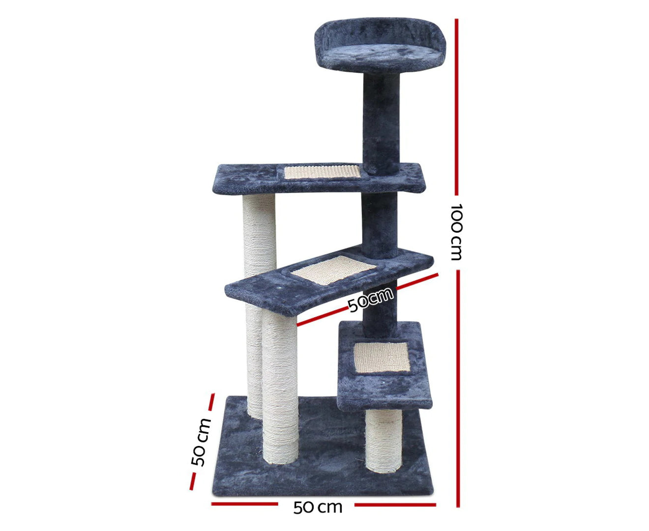 I.Pet Cat Tree 100Cm Scratching Post Scratcher Tower Wood Condo House Trees Bed