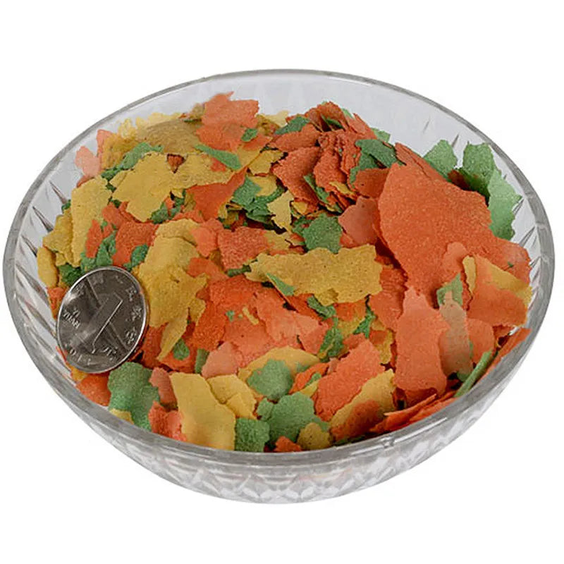 100G Tropical Ornamental Fish Food Small Fish Goldfish Feed Nutritious 3 Color Sheeting Feed Fish Products Aquarium Accessories