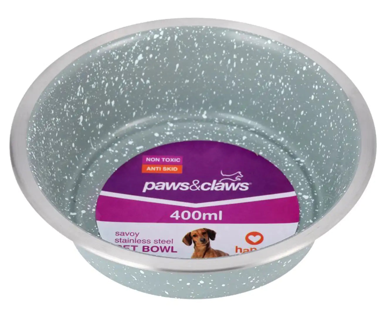 2 X Savoy 400Ml Stainless Steel Pet Bowl - Randomly Selected