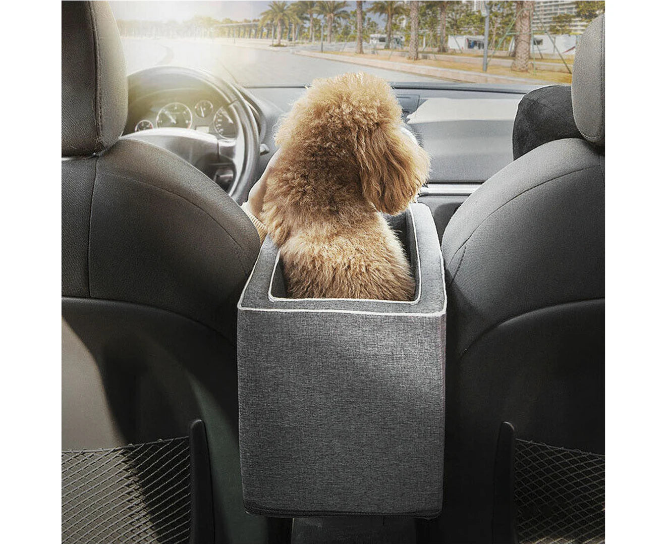 Car Pet Seat Auto Seat Center Console Dog Cat Nest Pad Removable Pet Carrier